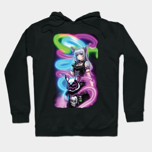 Anime Emo Girl with Neon Lights Hoodie